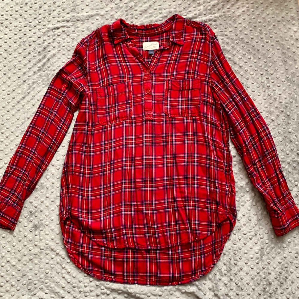 Universal Thread plaid tunic popover